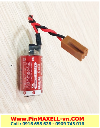 Maxell ER3, Pin Maxell ER3 lithium 3.6v size 1/2AA (zắc nâu) Made in Japan